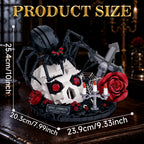 Gothic Skull Black Spider Building Block Sets with Rose, 858Pcs Dark Horror Art Decor Collectible, Halloween Gift for Teens Adults 14+