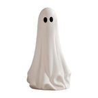 Large Ghost with Bow Tabletop Decoration, Halloween Ghost Figurine, Spooky 3D Print Statue For Mantel Shelf Entryway Table Fall Holiday Decoration, Black and White, 20"