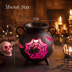 Sziqiqi Gothic Cauldron Wax Warmer: Halloween Electric Wax Melter with 2 Bulbs Spider Web Design Removable Dish for Scented Wax Spooky Home Decor Gift