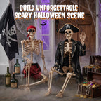 Ayieyill 5.4ft Halloween Skeleton Decorations, Weathered Posable Skeleton Decor for Halloween Decorations Outdoor Indoor