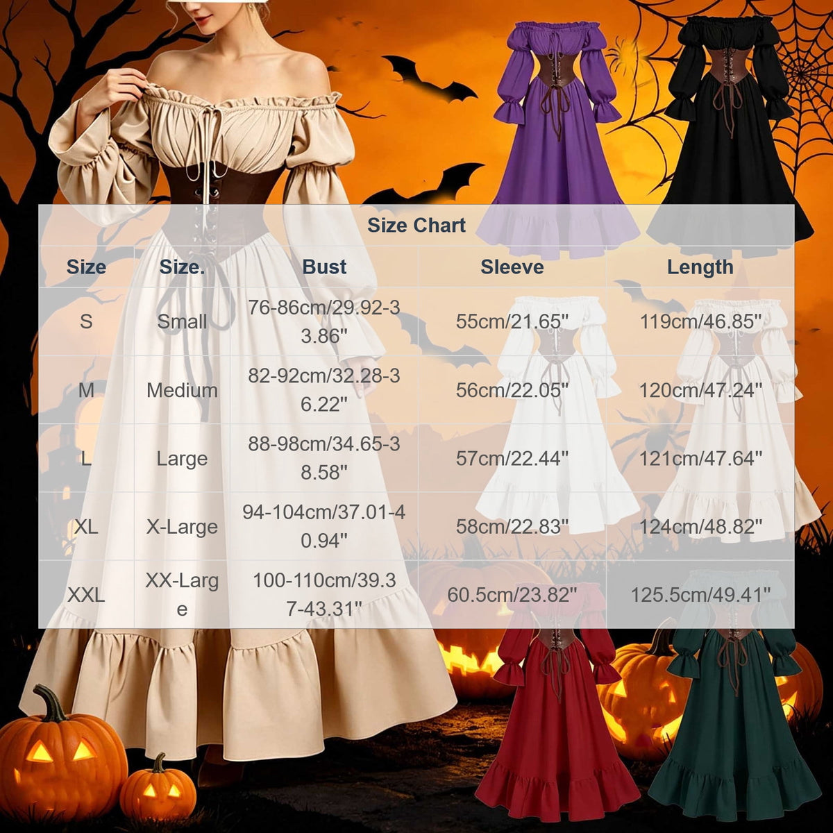 Victorian Dresses for Women Vintage Elegant Medieval Dress Plus Size off Shoulder Corset Dresses Renaissance Halloween Costume