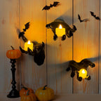 Dakimoe Halloween Decorations Indoor Outdoor Pack of 3 Wall Mounted Creepy Reaching Hands with Lighted Candles Life-Sized Horror Hands for Wall Decorations Gothic Hanging Wall Art Sculpture