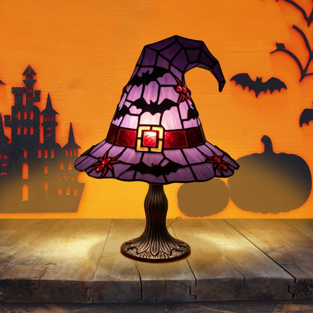 Light Up Halloween Decor Witch Hat Lamp, LED Halloween Night Light, Halloween Decorations Indoor, Witchy Decor for Shelf Mantel Table