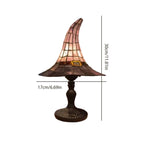 Crackr Stained Glass Witch Hat Lamp, Gothic Halloween Decor, USB Powered Wizard Hat Desk Light, Berrl Birthday or Housewarming Gift Idea