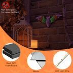 Beatineon Bat Infinity Mirror Light, USB & Battery Powered with 6H Timer, Hanging 2D Halloween Decor for Indoor Gothic Home Decor