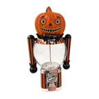 Vintage Striped Pumpkin Candy Dispenser, Jack-o'-Lantern Mini Gumball Machine with Clear Container, Halloween Decorations, Desktop Ornament, Halloween Table Centerpiece & Party Favor Gift