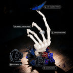 Skeleton Hand with Black Rose Building Set, 2-in-1 Movable Gothic Skull Flower Building Kit, 453Pcs Dark Tabletop Decor, Halloween Gift for Adults