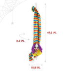 Haunted Hill Farm 47 in Animatronic Hanging Upside Down Clown with Lights and Sound, Halloween Decoration, HHCLOWN-39HLSA