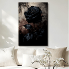 Topbout Art Dark Black Rose Moody Gothic Canvas Wall Art Gallery Wrapped for Bedroom Living Room 30x20 inch