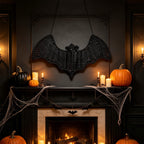 Clearance Halloween Hanging Bats Decoration Handcrafted Woven Rattan Black Bat Wall Hanging, Gothic Farmhouse Wall Art Decor for Door Mantel & Party -3 Pcs