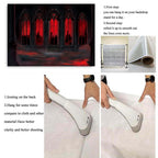8x6FT Halloween Vintage Gothic Castle Backdrop Red Medieval Hall Photography Background for Halloween Haunted House Party Decorations Photo Props Vinyl