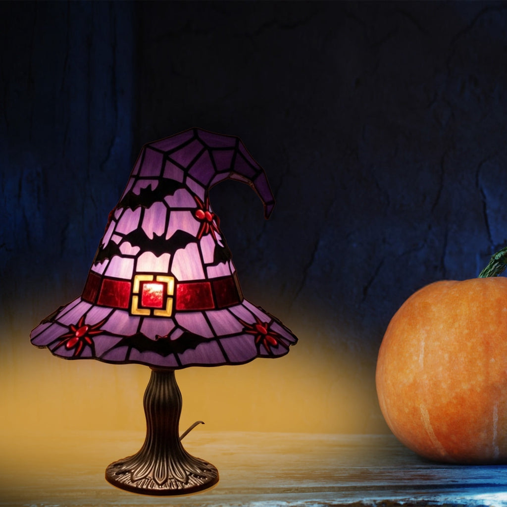 Light Up Halloween Decor Witch Hat Lamp, LED Halloween Night Light, Halloween Decorations Indoor, Witchy Decor for Shelf Mantel Table