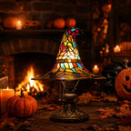 Light Up Halloween Decor Witch Hat Lamp, LED Halloween Night Light, Halloween Decorations Indoor, Witchy Decor for Shelf Mantel Table