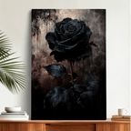 Topbout Art Dark Black Rose Moody Gothic Canvas Wall Art Gallery Wrapped for Bedroom Living Room 30x20 inch