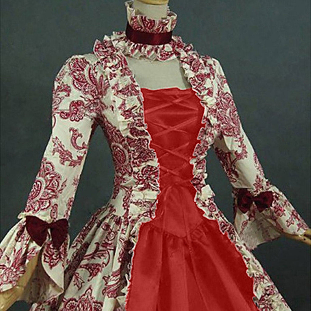 Womens Victorian Dresses Plus Size Maxi Renaissance Dresses Lace up Flare Sleeve Vintage Cocktail Dress Medieval Halloween Costumes Evening Party Gowns
