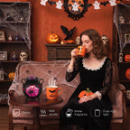 Sziqiqi Gothic Cauldron Wax Warmer: Halloween Electric Wax Melter with 2 Bulbs Spider Web Design Removable Dish for Scented Wax Spooky Home Decor Gift