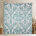 Horror Spacez Vintage Baroque Flower Black Out Curtains,Gothic Damask Curtains Pack of 2